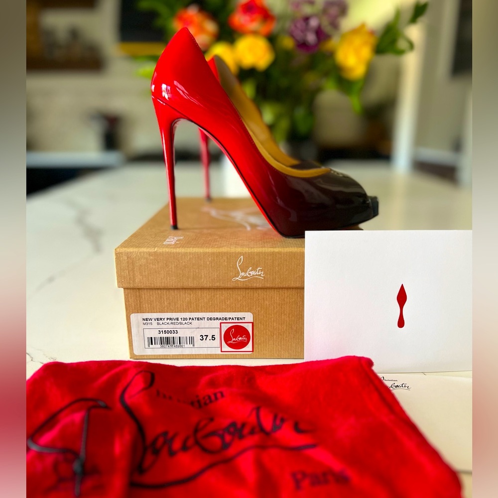 New Very Privé 120 mm Open toe pumps - Dégradé patent calf - Black
